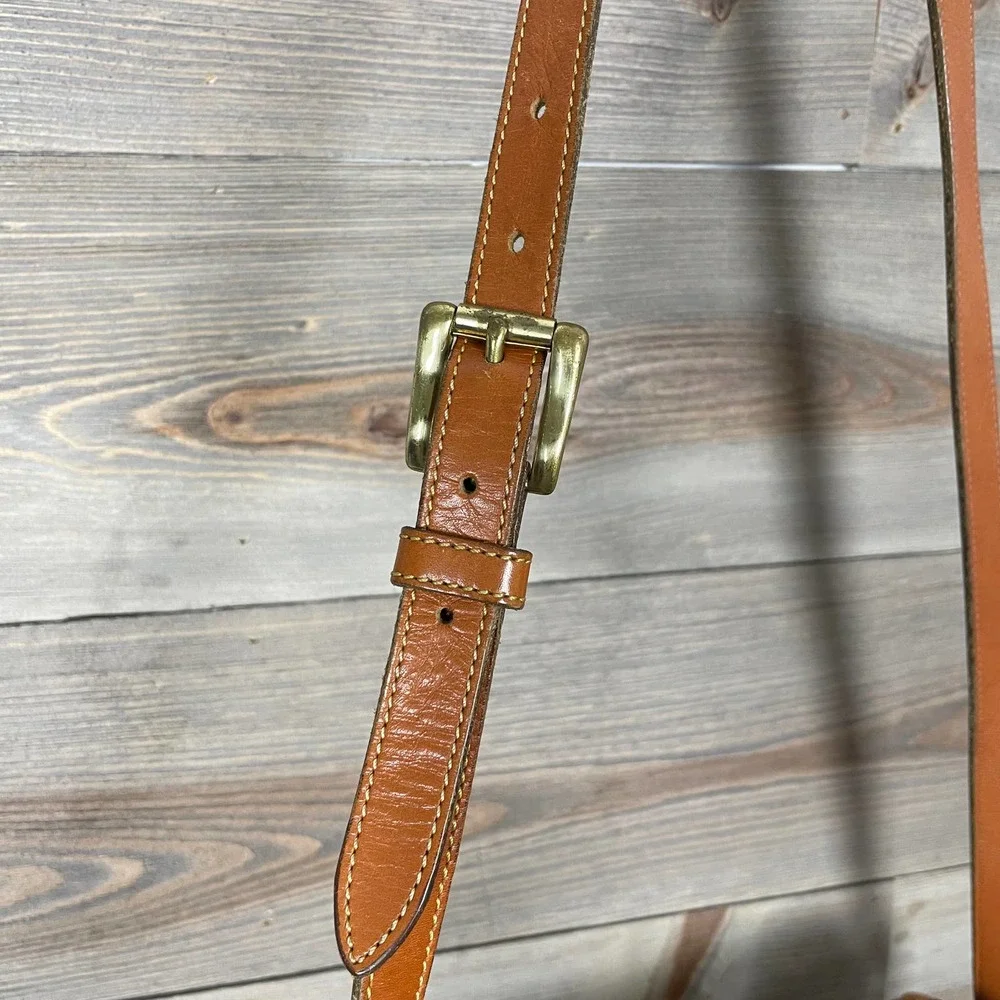 Dooney & Bourke Cream and Brown Pebbled Leather Satchel